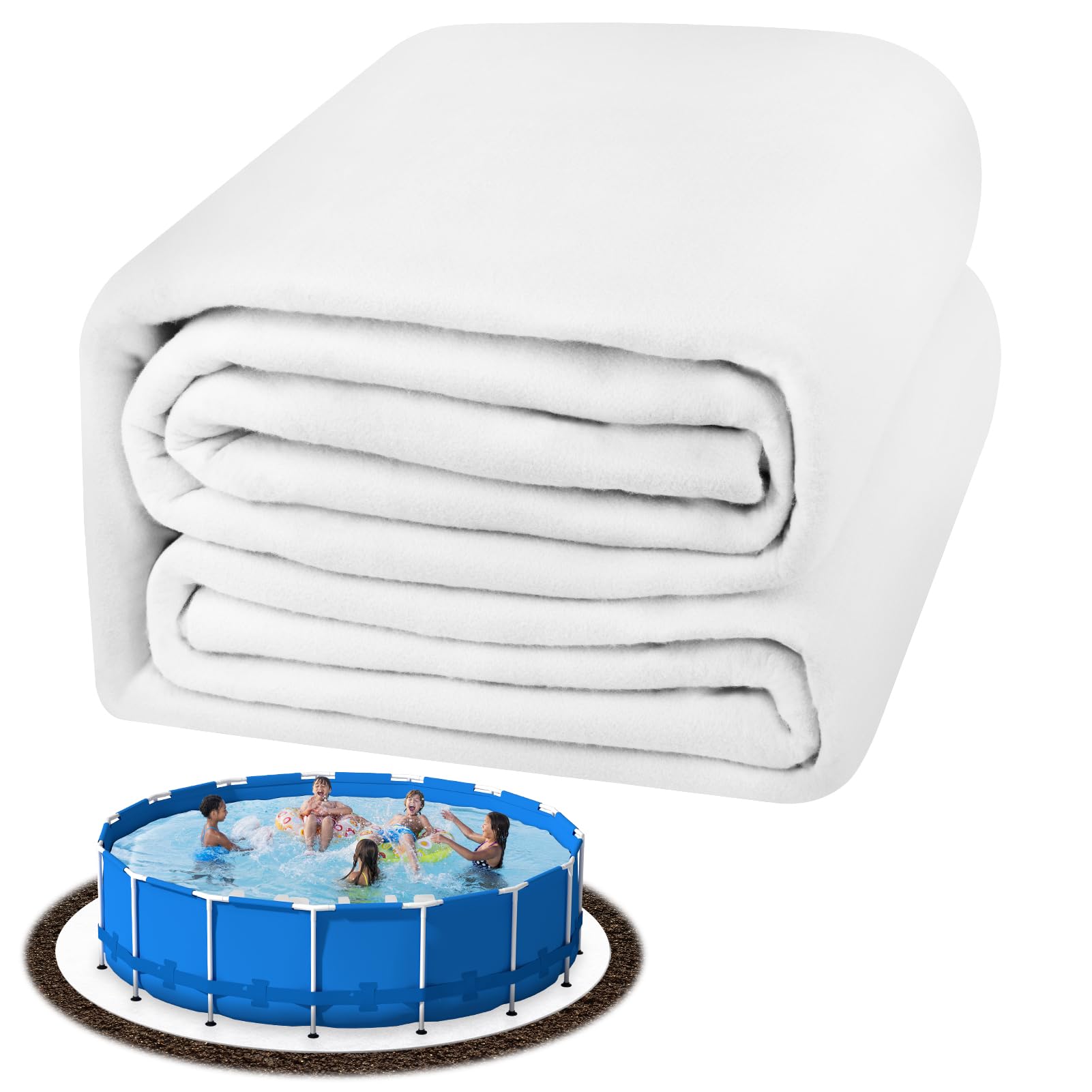 TIXANF 18FT Pool Liner Pad,Seamless Above Ground Pool Liner, Pre-Cut Heavy Duty Round Pool Liner Pad,Durable Geotextile Material,Puncture Protection,