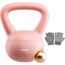 RUNWE Soft Kettlebell 5lb 10lb 15lb 20lb 25lb, Sand Filled Quiet Floor-Friendly Kettlebell, Anti-Slip Home Gym Fitness Equipment for Apartment Postpartum Recovery, Safety for Women Men & Beginner