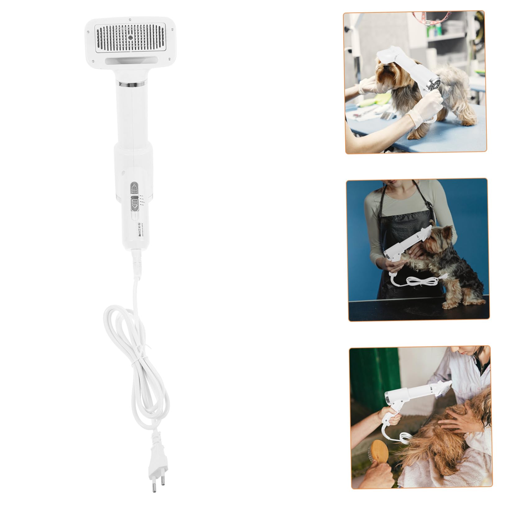 iplusmile Sèche-cheveux pour Animaux de Compagnie Peigne Démêlant en Plastique Blanc, Sèche-cheveux pour Chien et Chat, Accessoire de Toilettage Pratique pour Propriétaires D'animaux