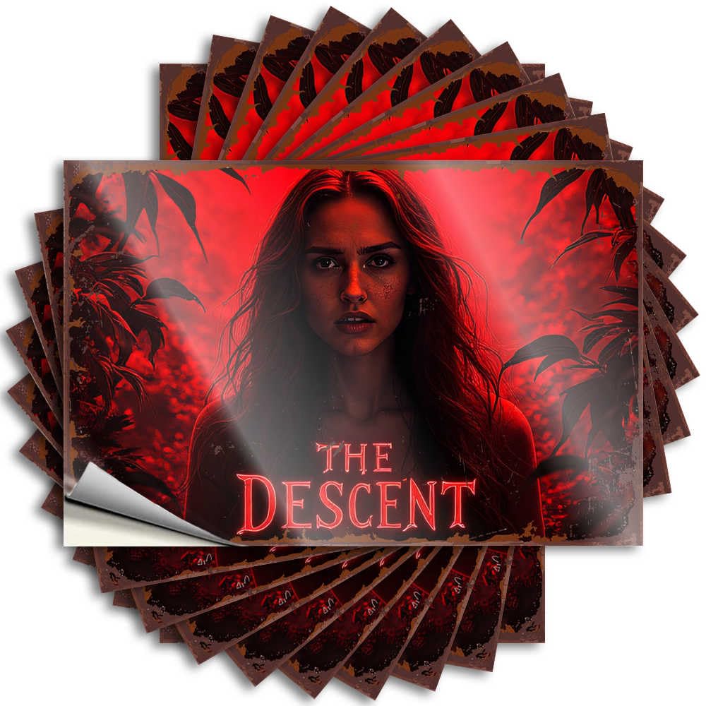 Punk Decals Aesthetic Decals, Western Cute Pattern Design for Western Notebook | Helmet Removable Vinyl The Descent: A Haunting Journey Into The Unknown(8X12CM)
