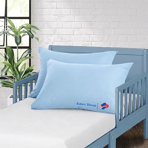 Toddler Travel Baby Pillowcase, Pack of 2 Zipper Closure Pillow Cover 100% Cotto