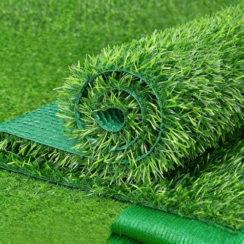 Tappeto in erba artificiale spesso 3 cm, per interni ed esterni, tappetino sintetico per cani e animali domestici, retro in gomma antiscivolo, fori di drenaggio (1 x 5 m)