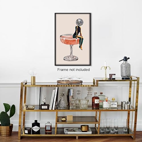 Miniatura 5 de ogyormpi Póster de bola de discoteca funk, lienzo de pared femenino con cabeza de disco retro, impresión artística de discoteca vintage de los años