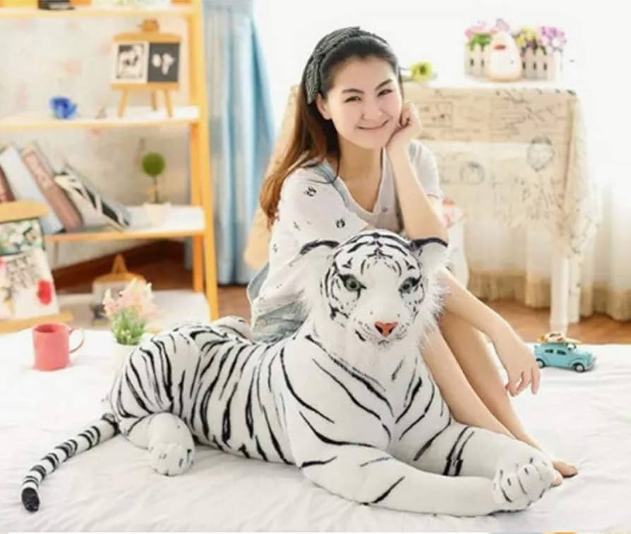 リアル　ホワイトタイガー ぬいぐるみ 約75cm Amazon.co.jp: YABINA TOYS タイガーぬいぐるみ ホワイト虎