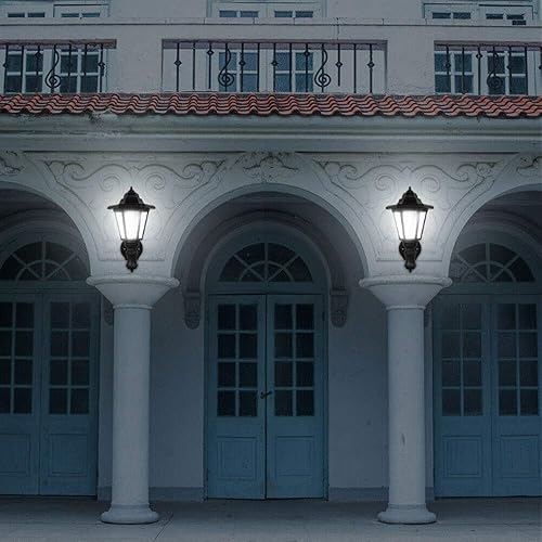 Miniatura 4 de 2 faroles solares de pared, lámpara de pared LED de inducción automática para jardín al aire libre, resistente a la intemperie, linterna de pared