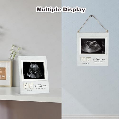 Miniatura 5 de Marco de fotos con ultrasonido de cuenta regresiva para bebés, regalo de embarazo para futuros padres, regalos de anuncio de bebé, marco de fotos de
