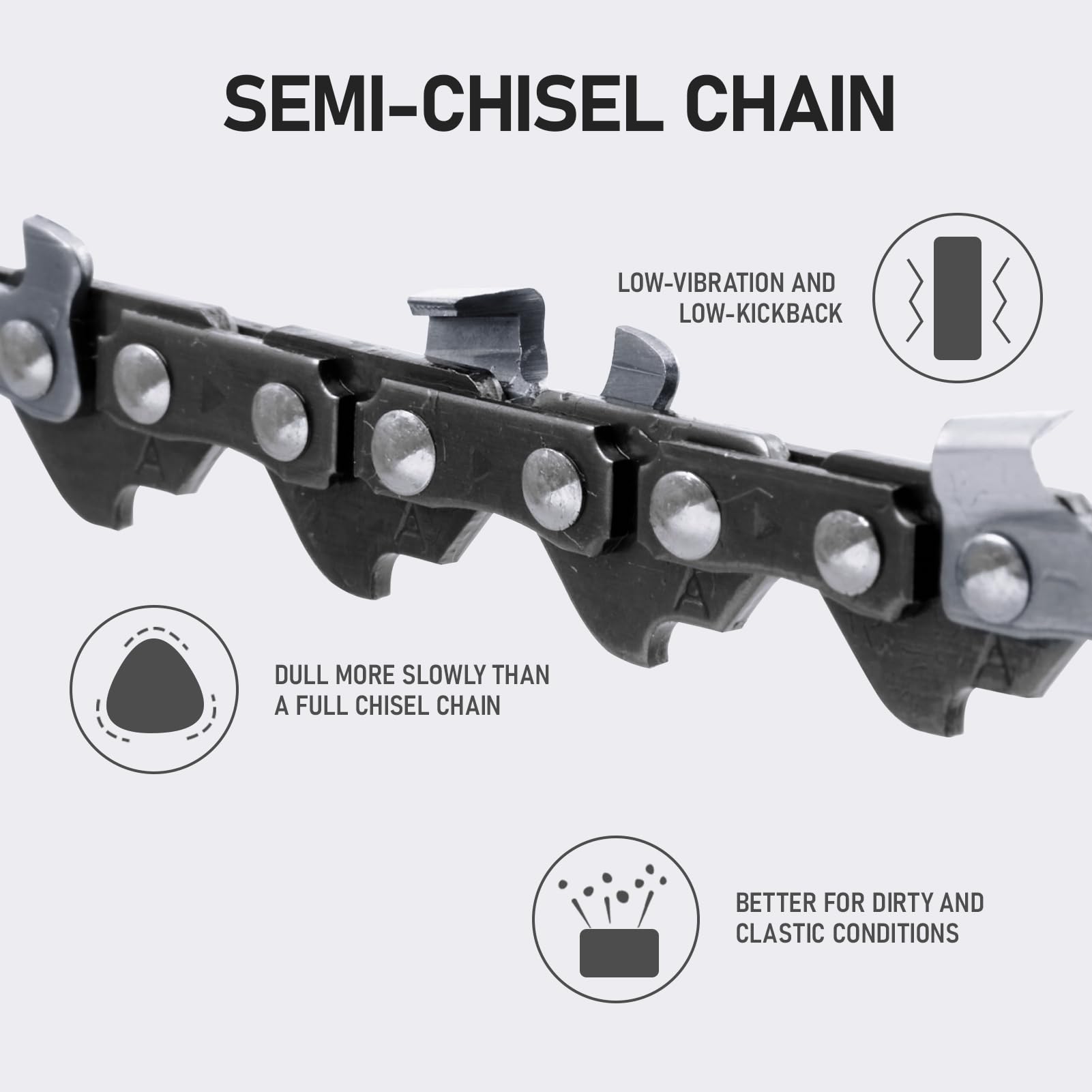 E & S 3 Pack 8 Inch Chainsaw Chain 3/8" LP Pitch .043 - Foto 4