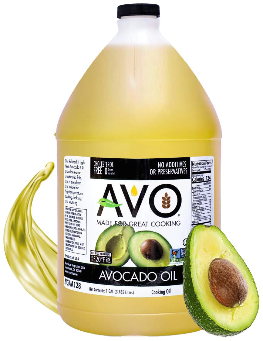 AVO NON GMO 100% Avocado Oil, 1 Gallon 128 Fl-oz, NO Preservatives Added