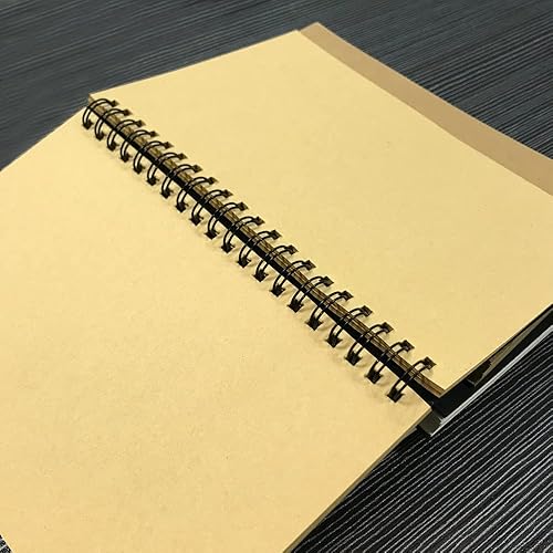 Miniatura 5 de ZAYOIZY Cuaderno de bocetos de papel kraft sin forro, cuaderno de bocetos encuadernado en espiral, libro de bocetos en blanco para garabatear,