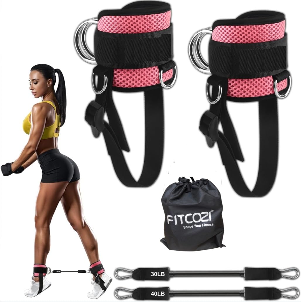 Glute Ankle Resistance Bands with Cuffs,Ankle Bands for Working Out,Butt Glutes Workout Equipment,Adjustable Comfort fit Neoprene,Leg Resistance Bands for Women & Men Fitness Equipment (Pink) (B0CSBNTLXF) Amazon Price History, Amazon Price Tracker