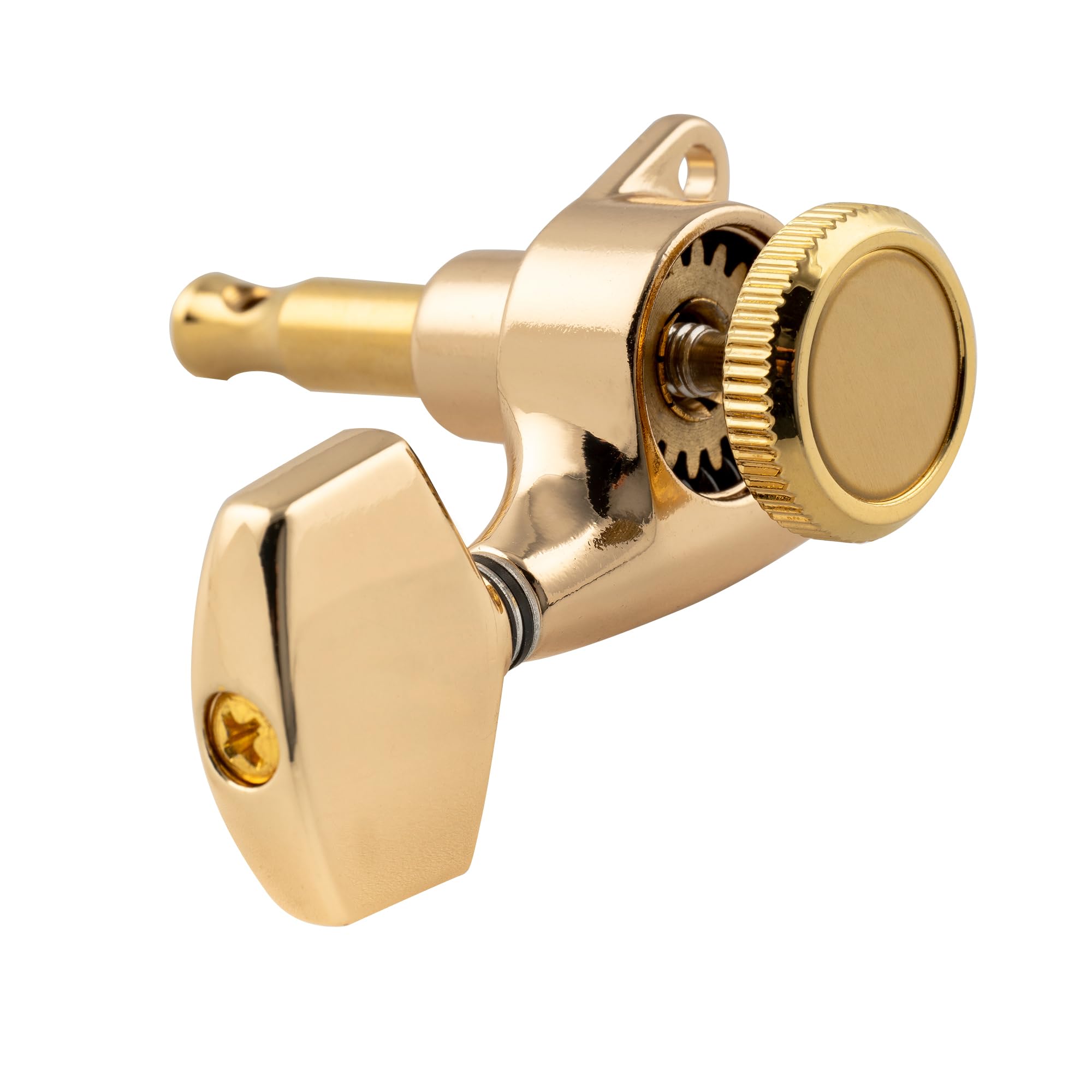 Musiclily Pro 3L3R Tunery Blokujące Gitarowe Klucze Blokowane Locking Tuners Kołki Strojenia do Gitary Elektrycznej Akustycznej LP SG, Złoty Pokrętła Big Hex