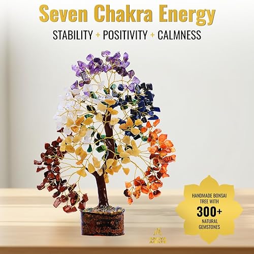 Miniatura 31 de Árbol de la vida de cristal de 7 chakras, cristales curativos hechos a mano, cristales y piedras curativas, árbol del dinero para decoración del #3
