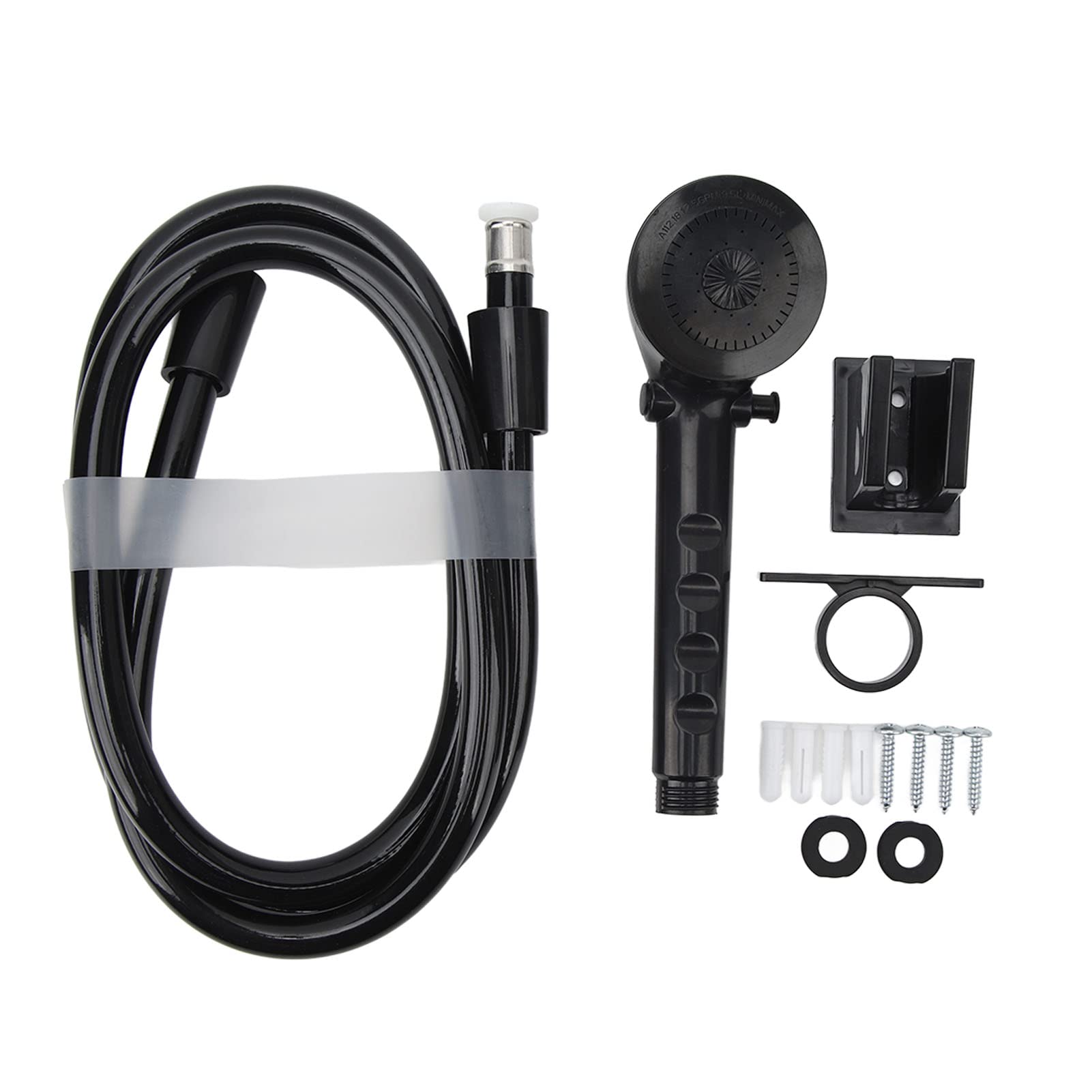 Aramox Camper Cabezal de Ducha de Mano para RV Camper Van Remolque de Viaje Motorhom, Juego de Ducha de Mano Manguera de 1,5 M Cabezal de Ducha de 3 Posiciones (Negro)