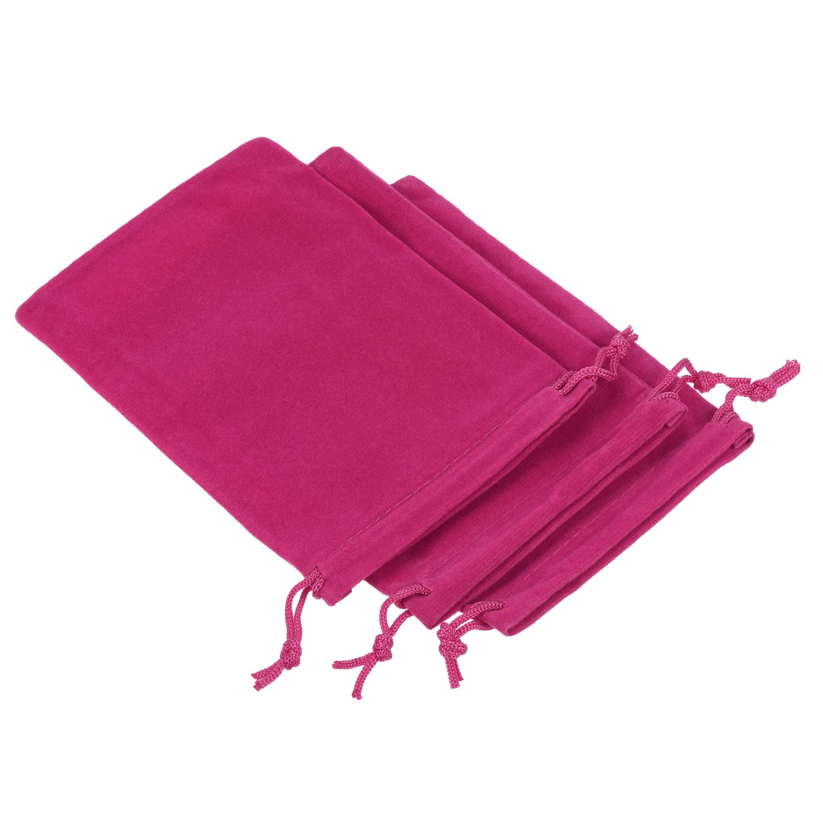 PATIKIL 14x10cm Microfiber Pouch, 3Pcs Soft Storage Drawstring Gift Bag for Glasses Wedding, Rose Red