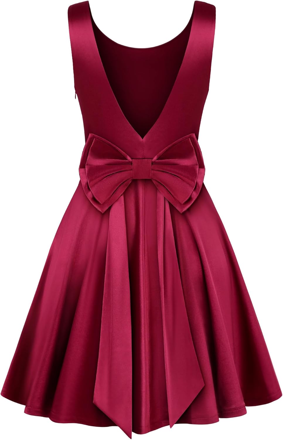 MUXXN Women's Vintage 1950s Sleeveless Big Bow Backless Cocktail Homecoming Mini Short Dress - Image 5