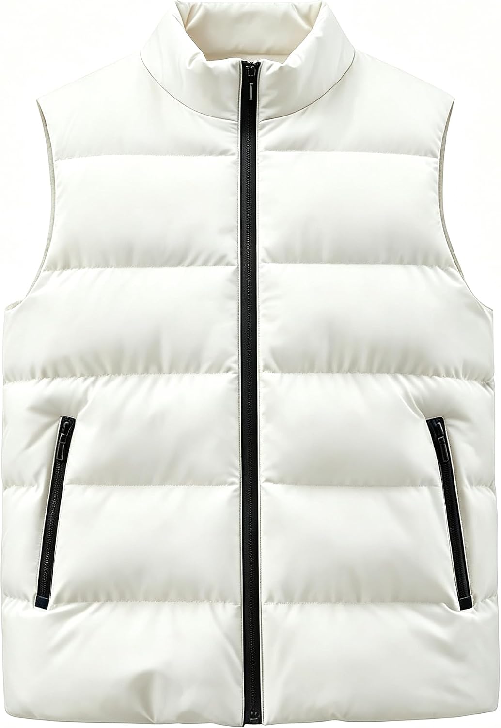 Men Women Unisex Lightweight Down Vest, Warm Puffer Vest for Outdoor, White