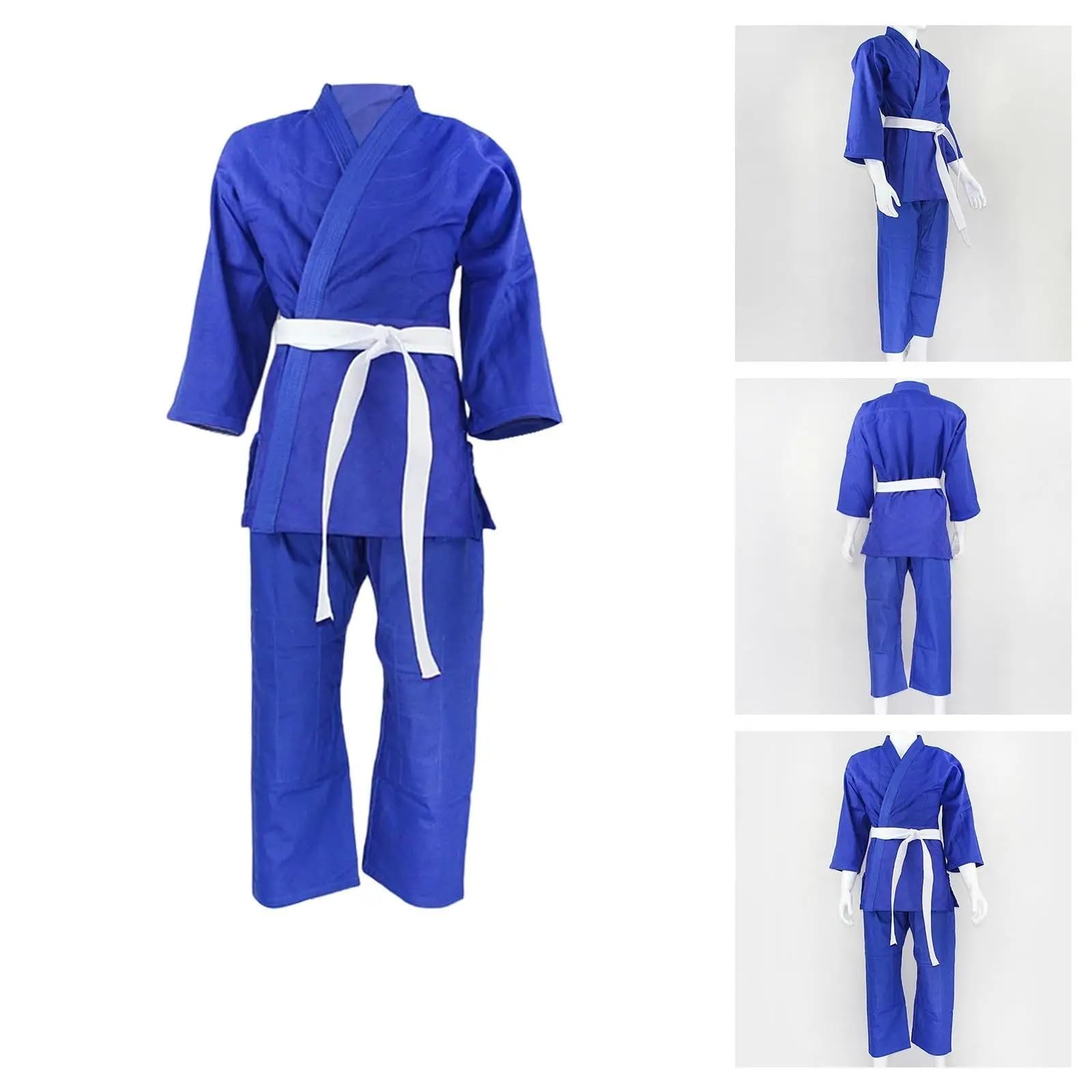 Judoanzug Judo-Gi-Uniform-Kostüme, langärmeliger Karate-Anzug for Profis, Anfänger, Judo-Anzüge, Blau