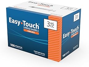 Easy Touch Luer-Lock Syringe Barrel, 3ML Syringe, Pack of 100