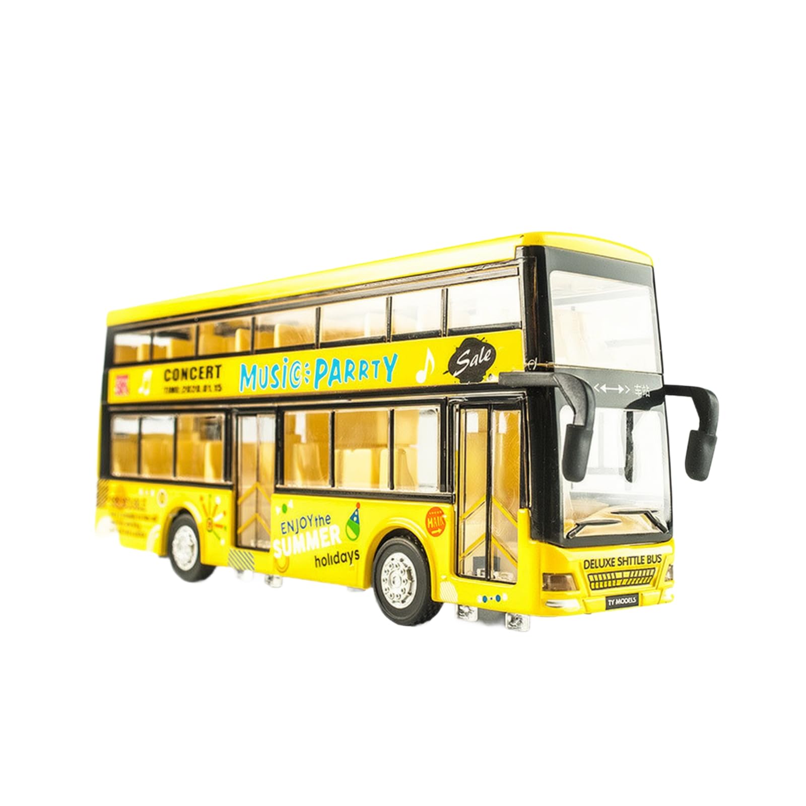 Modellino di Veicolo da Collezione | immediato all'Uso, Autobus a Due Piani con in Metallo, Leggero, per Esposizione, Collezionisti, Giallo