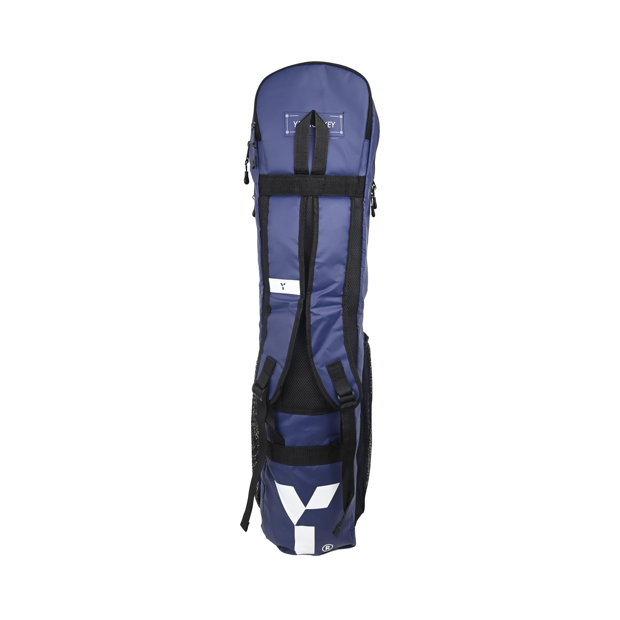 Y 1 bolsa para palos de hockey, B.1 Elite, correas acolchadas, llevar todo para el partido, compartimentos separados, espacio para 6 palos, 75 L, azul marino/blanco