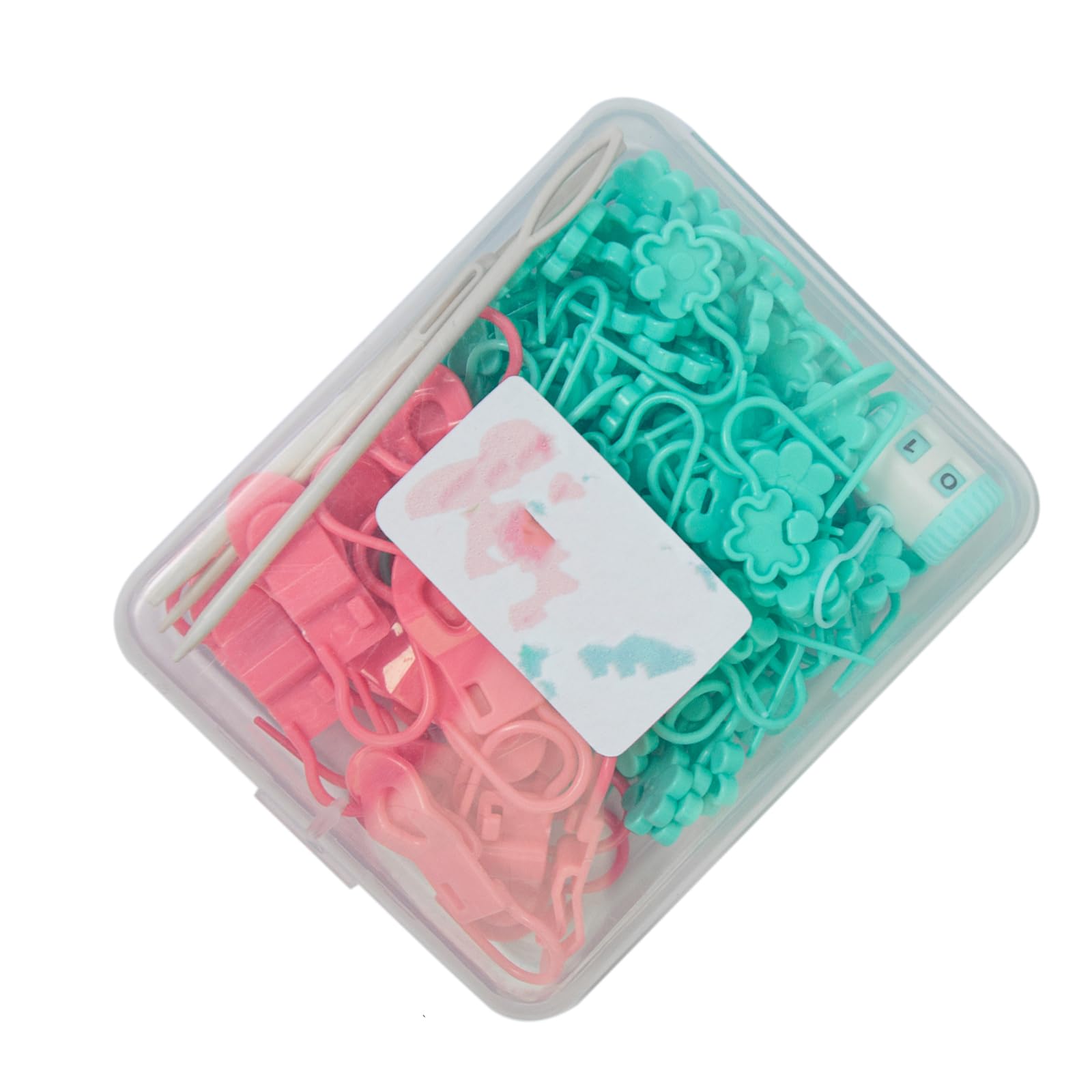 carotoe 1 Set Knitting Markers Stitching Markers with Yarn Needle Knitting Tool Large Eye Sewing Needle Sewing