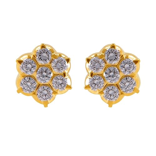22k Yellow Gold and Diamond Stud Earrings