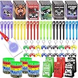 Picture of EODVICS 120 Pcs Video Game Party Favors Party Supplies Invisible Ink Pens Notebook Silicone Bracelet Gift Paper Bag Video Game Controller Keychain Birthday Supplies for Kids Gamer Party Favors