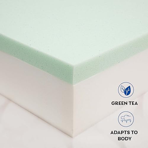 Miniatura 8 de Colchón tamaño individual XL, colchón de espuma viscoelástica de 10 pulgadas con té verde y gel refrescante infundido para un sueño fresco y alivio