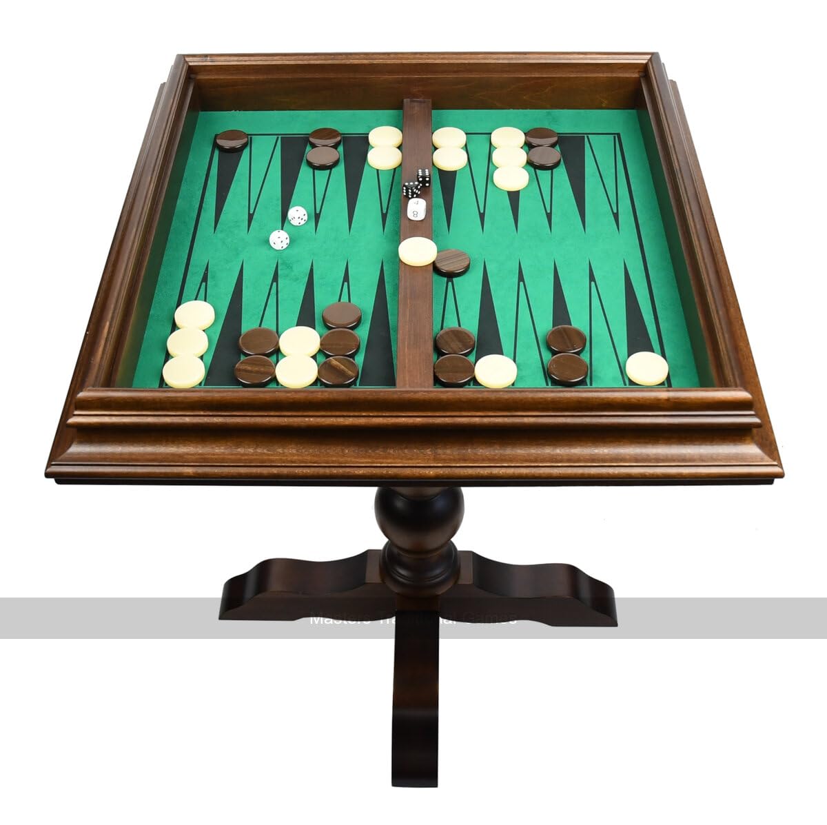Luxury Beech And Elm Wood Chess And Backgammon Table by Italfama - Wooden Chess Table With Legs - 59cm Chequerboard Top - Game Table Furniture Set - Made In Italy