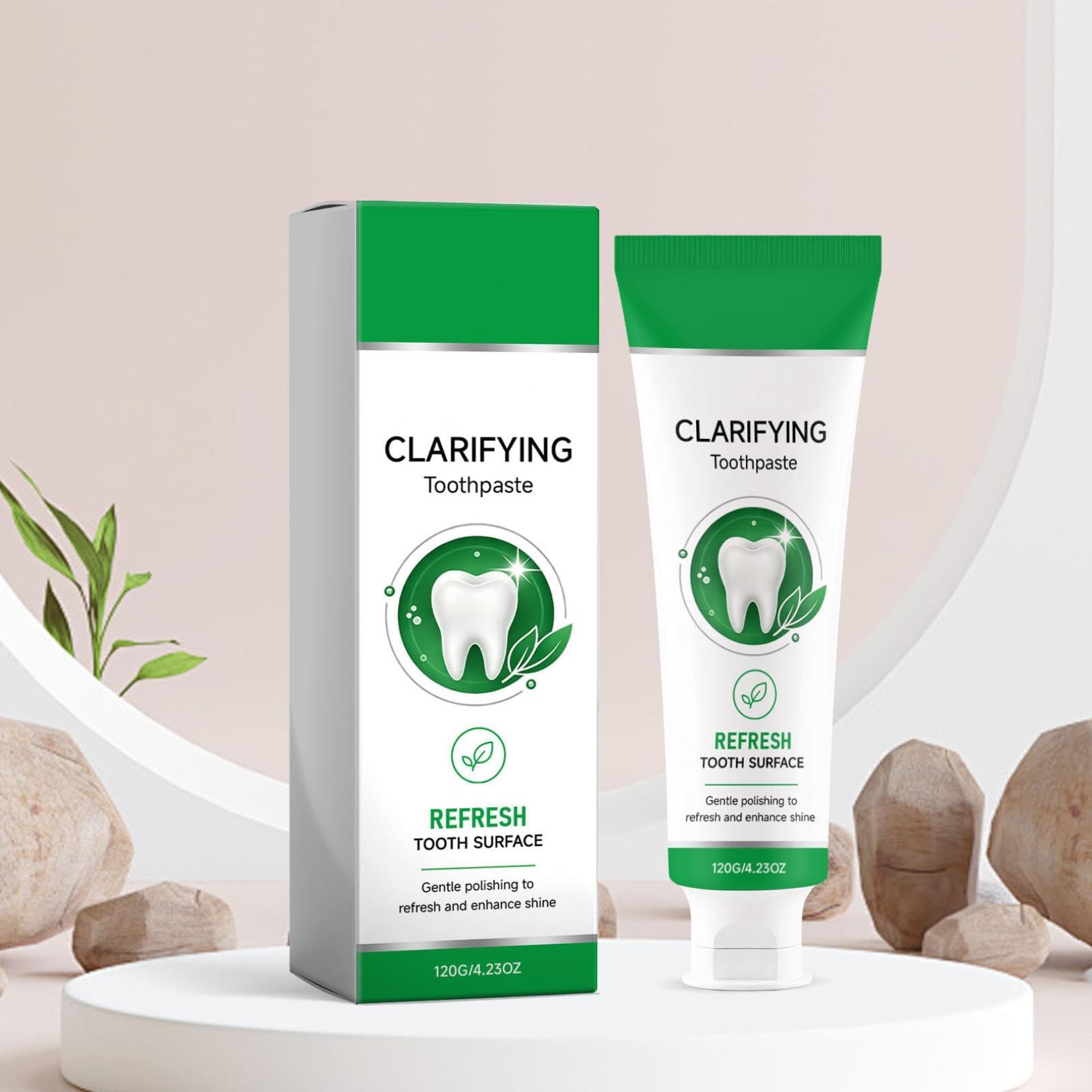 Dentifricio sbiancante ai probiotici, formula potenziata per pulizia profonda, alito fresco e gusto menta; protegge lo smalto