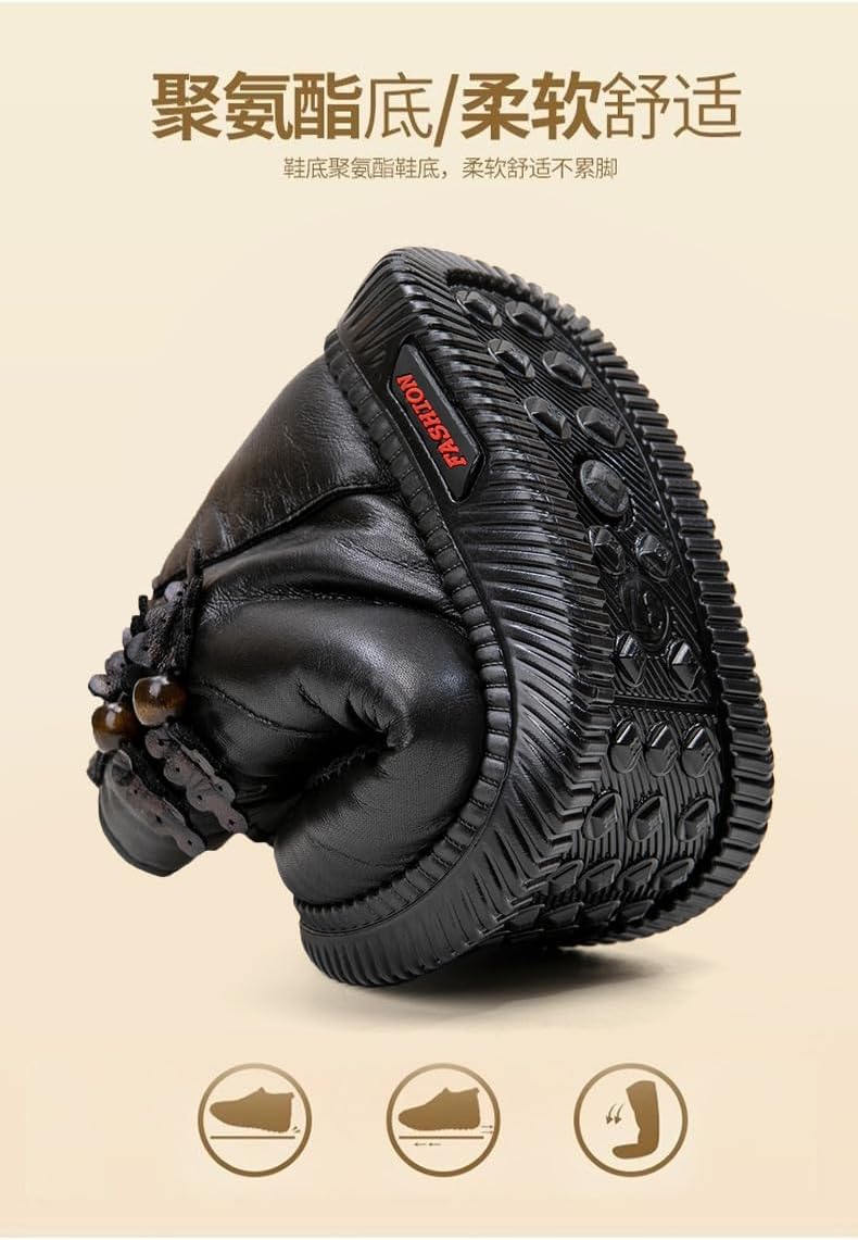 Sheep wool winter plus velvet warm mother shoes non-slip waterproof soft-soled middle-aged and elderly snow boots