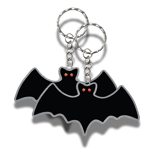 (Pack of 2) Black Bat Keychain – Acrylic Bat Key
