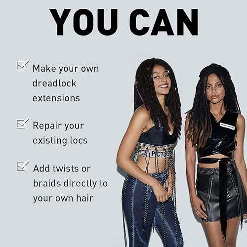 Miniatura 3 de FASHION IDOL Afro Kinkys - Cabello humano a granel para extensiones de rastas, reparación de Loc, trenzado trenzado, cabello humano afro rizado para