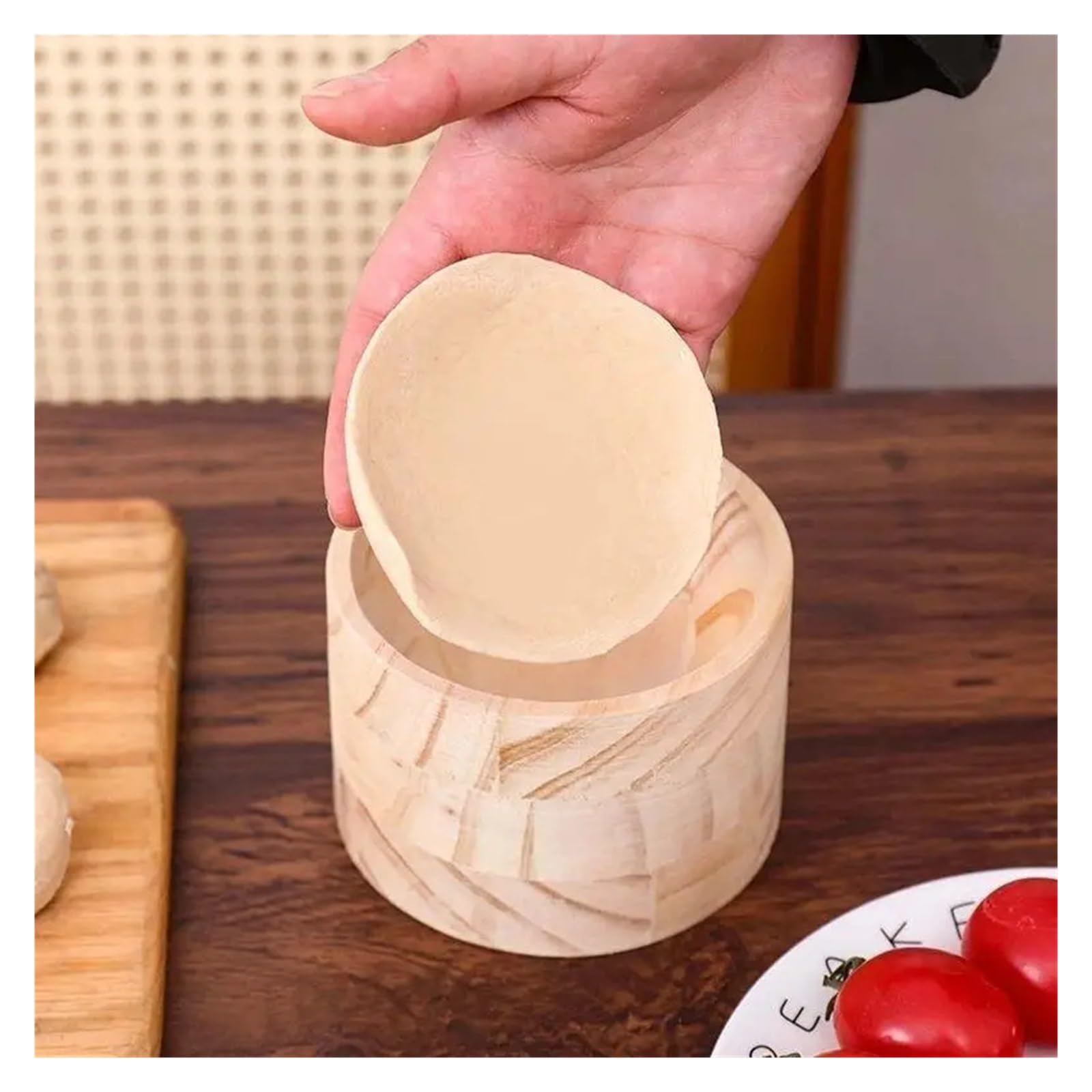 Strumento for pressare gnocchi di legno Strumento for pressare gnocchi di legno Stampo e sfera Pressa manuale for pasta for pelle Arrotolare a mano Avvolgitore rapido