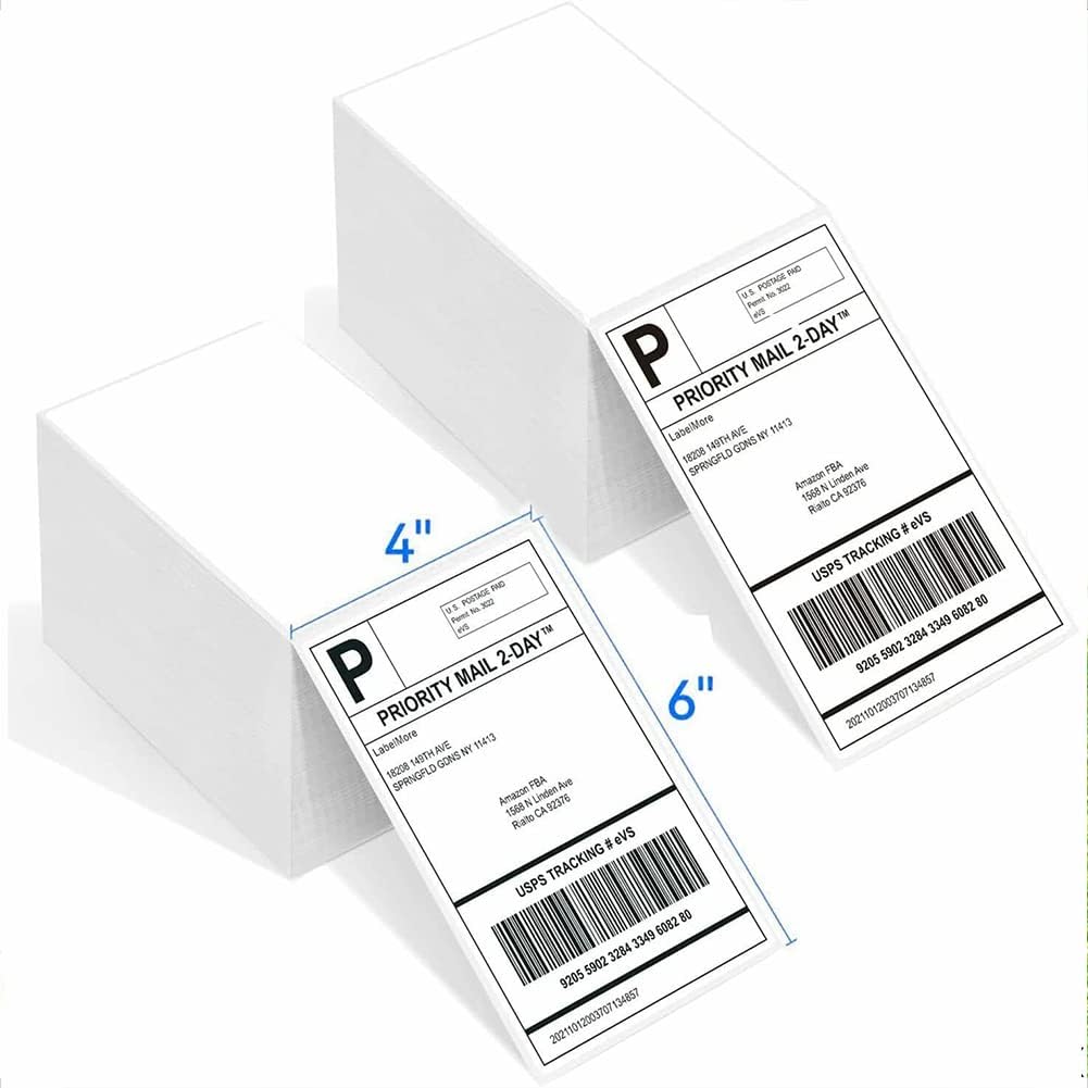 Magik 500-5000 4x6 Fanfold Direct Thermal Shipping Labels for Zebra Rollo Printers (2000)