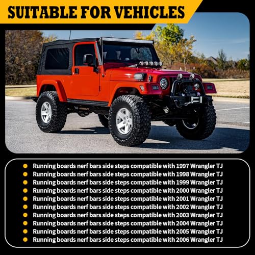 2PCS estribos laterales compatibles con Wrangler TJ 1997-2006 miniatura 6