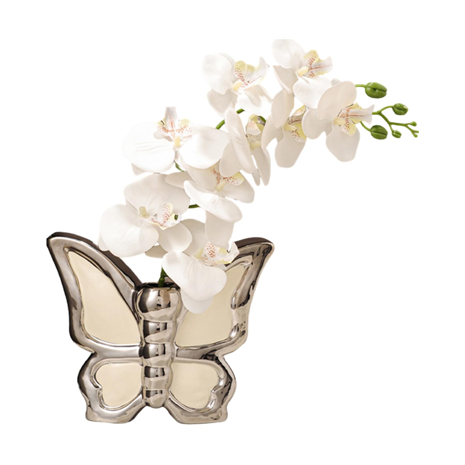 Vase en céramique papillons pour décorer un salon ou une étagère de bureau