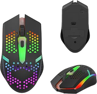Mouse Sem Fio Mouse Gamer Wireless 2.4G/Bluetooth Recarregavel USB-C com Dpi Ajustável LED RGB Compatível com iPad PC Notebook