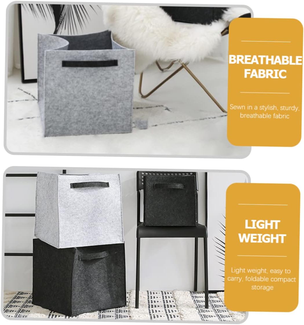 Foldable Felt Toy Storage Basket for Clothing and Home Office