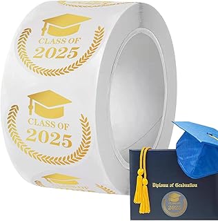 2025 Graduation Stickers, Graduation Envelope Seals, 2.5cm/0.98 Inches, Vibrant Colors, Supplies for Grad Season Decoratio...