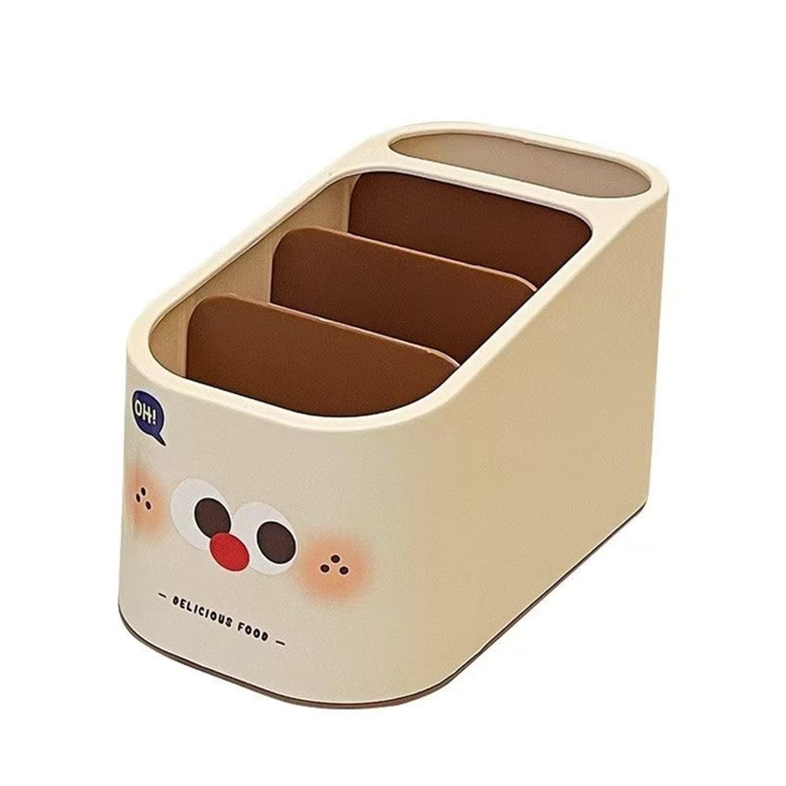 FCOFDRS Brown Portable Multi Compartment Desktop Storage,Divided Holder