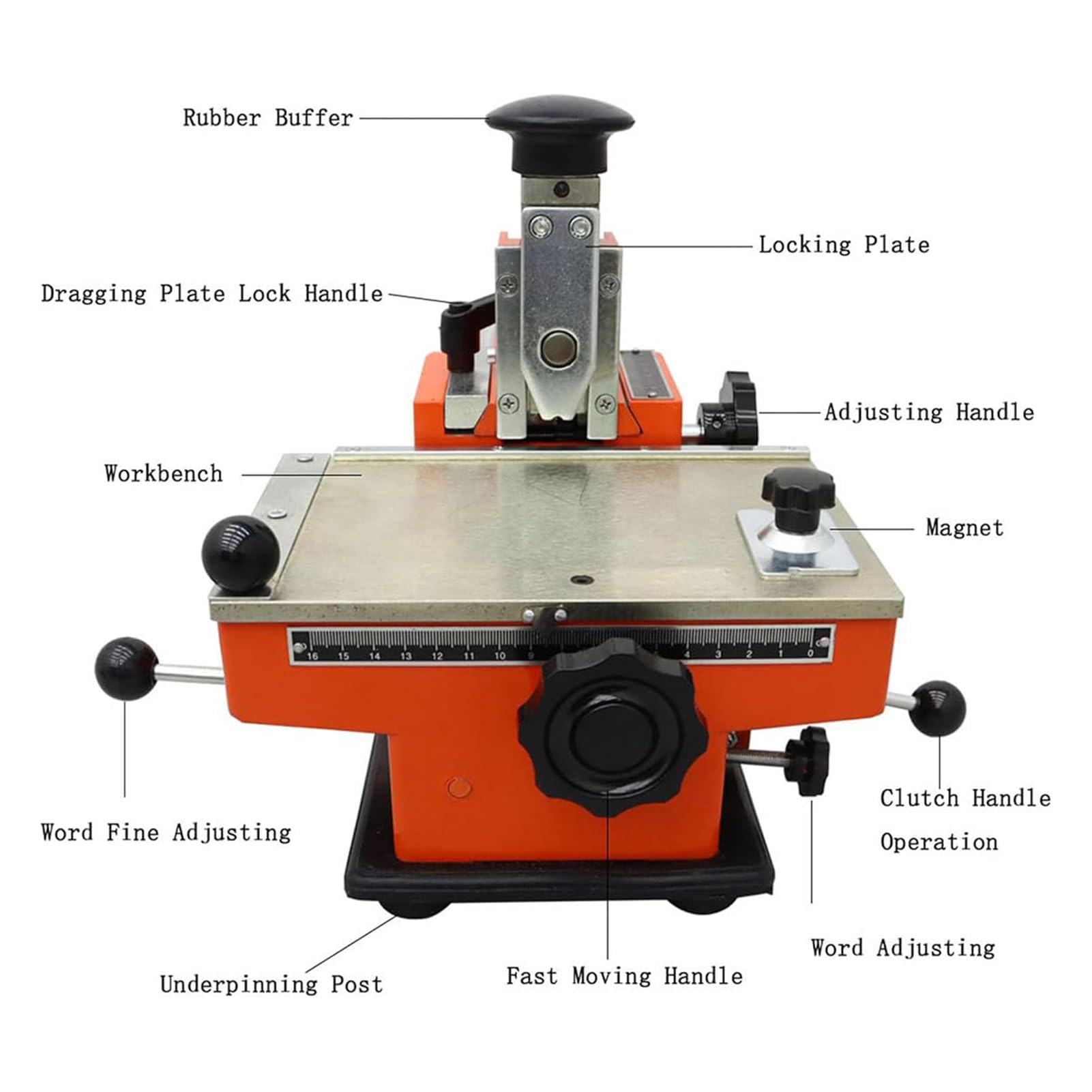 Macchina per stampaggio Metalli, goffratrice semiautomatica per Rame, Alluminio, insegne in Acciaio Inossidabile e Carte in PVC, Ideale per targhette e Design Personalizzati. (Linetext 6mm)