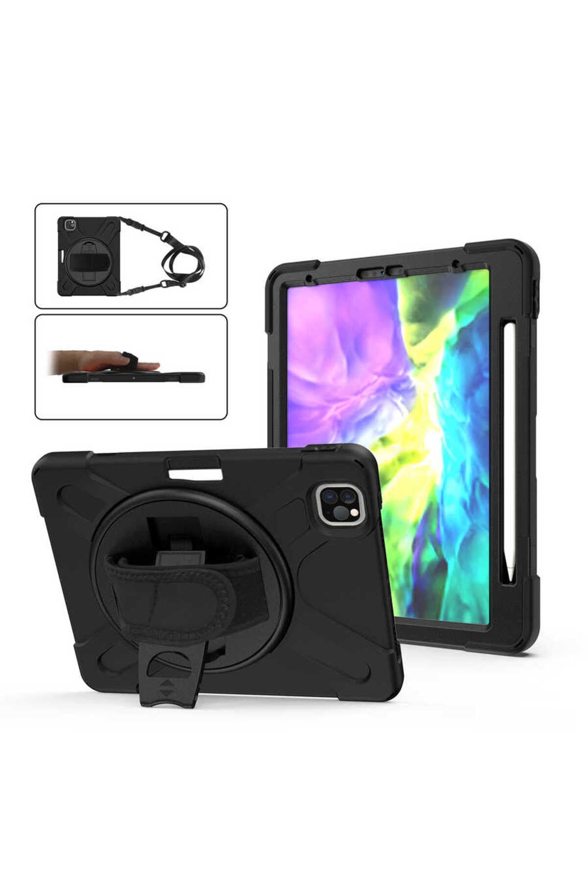 CONSTRAIN - iPad Pro ile Uyumlu 11 2020 (2.Nesil) Defender Tablet Silikon - Siyah
