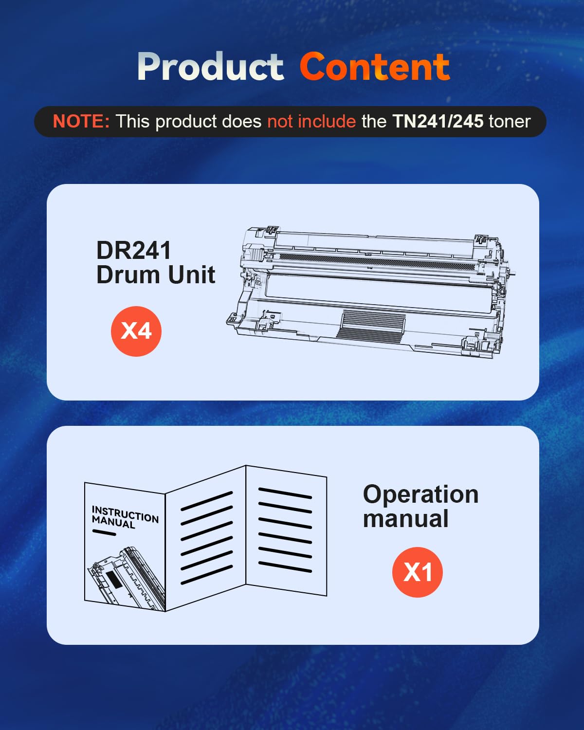 Halloya DR-241CL drumkit compatibel met Brother DR241CL DR241 D241 drumkit voor DCP-9015CDW 9020CDW 9022CDW HL-3140CW 3142CW 3150CDN 3150CDW 3170CDW MFC-9130CDN 9140CDN 9330CDW 9340CDW 93400CDW