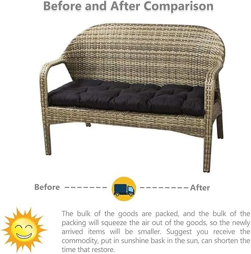 Miniatura 5 de Cojín de banco para interiores y exteriores, cojín para columpio, 51.2 x 19.7 pulgadas, para sillas largas, muebles de jardín y patio