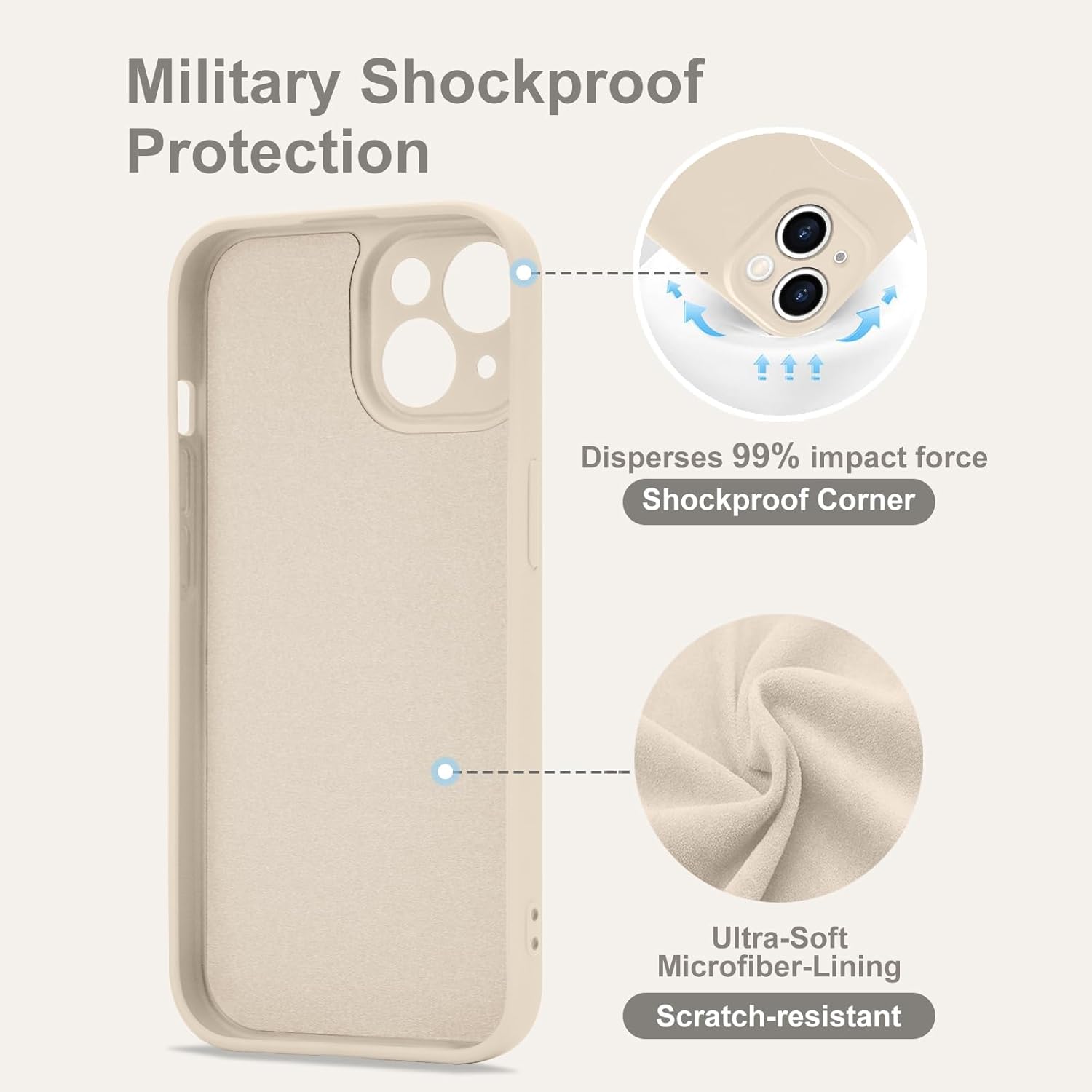 Magnetic for iPhone 13 Case, Compatible with MagSafe, Liquid Silicone Case,Soft Anti-Scratch Microfiber Lining for Men Women Shockproof Phone Case for iPhone 13 White - Image 4