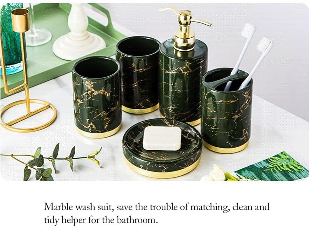 Soap Dispenser, Ceramic Bathroom Pump Bottle Set, Creative Marble Pattern Lotion Dispenser，for Kitchen, Hotel, Restaurant