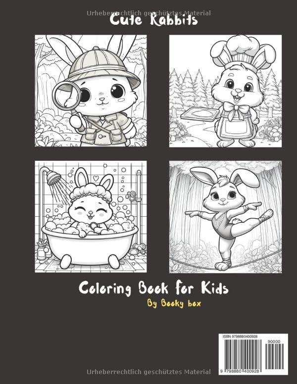 Cute Rabbits Coloring Book For Kids: Bunny rabbit Bunny Coloring Book For Girls, Boys, And Easter Coloring Pages For Toddlers And Preschoolers Who Love Bunnies! (German Edition) image 3