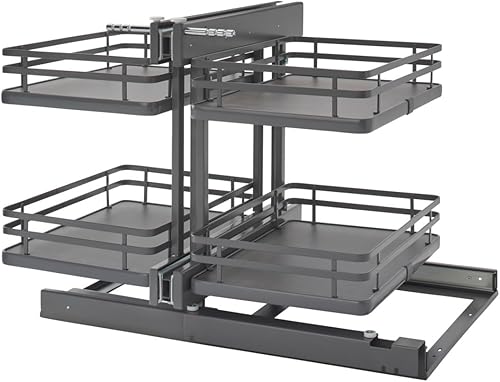 Rev-A-Shelf Orion - Organizador de esquina ciega gris de 15 pulgadas, cierre suave, estándar