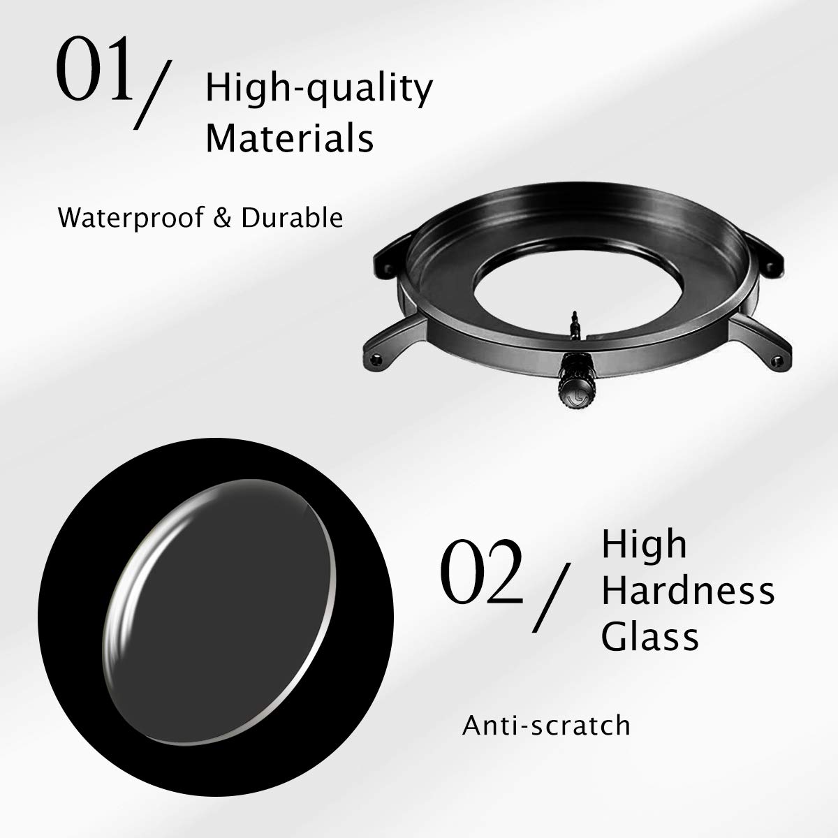 Orologio da polso da uomo, stile minimalista, semplice, con data analogica, cinturino in rete in acciaio inox